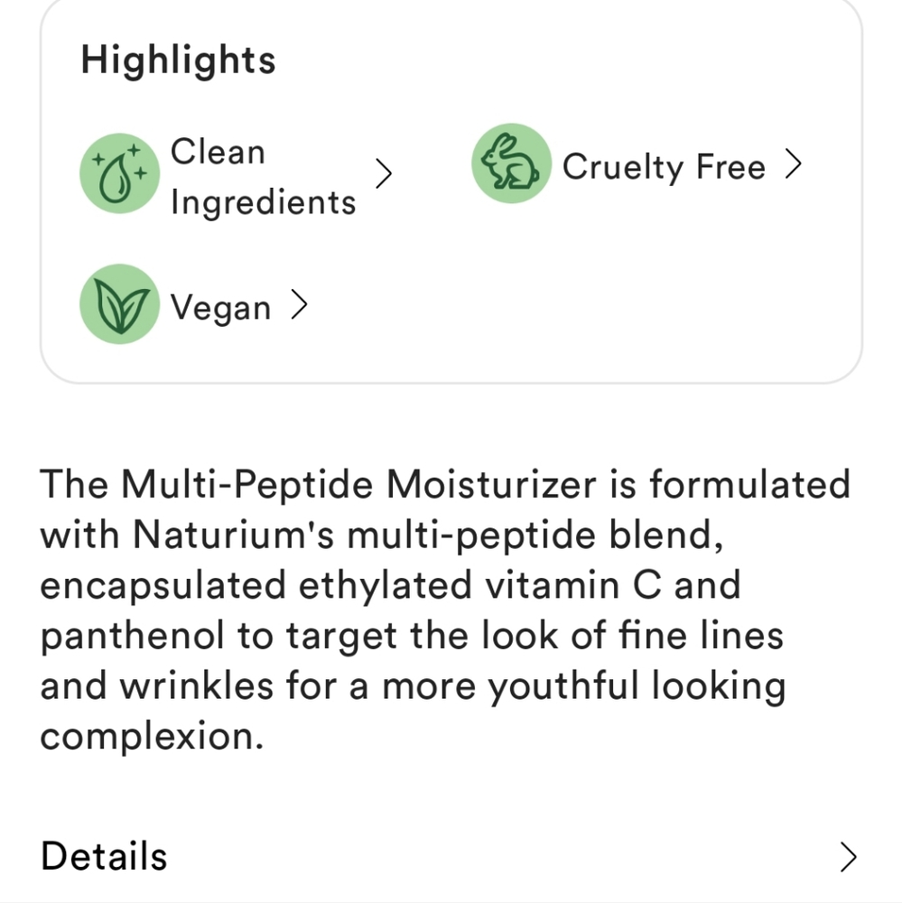 NIB NATURIUM MULTI PEPTIDE MOISTURIZER - Picture 6 of 16